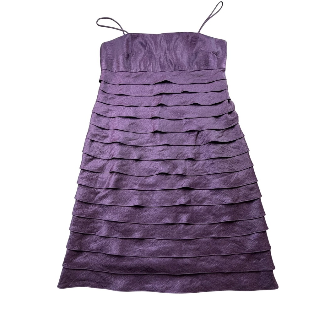 Jessica Howard Purple Tiered Ruffle Spaghetti Strap Dress Size 16‎